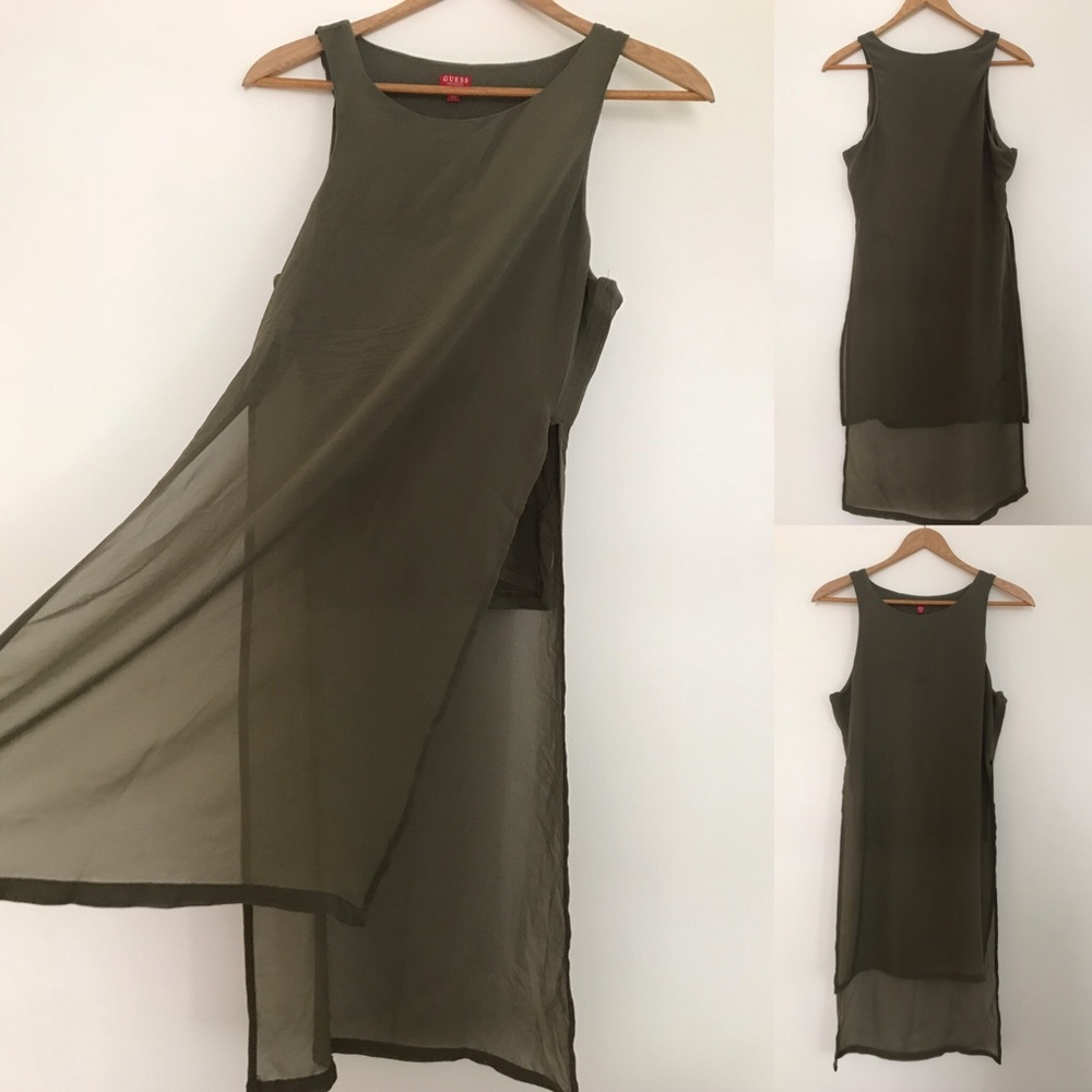 Olive green Guess shift shirt